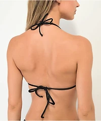 Rio De Sol Frufru Shimmer Black Triangle Bikini Top