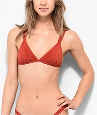 Rio De Sol Malibu Chili Trio Duo Triangle Bikini Top