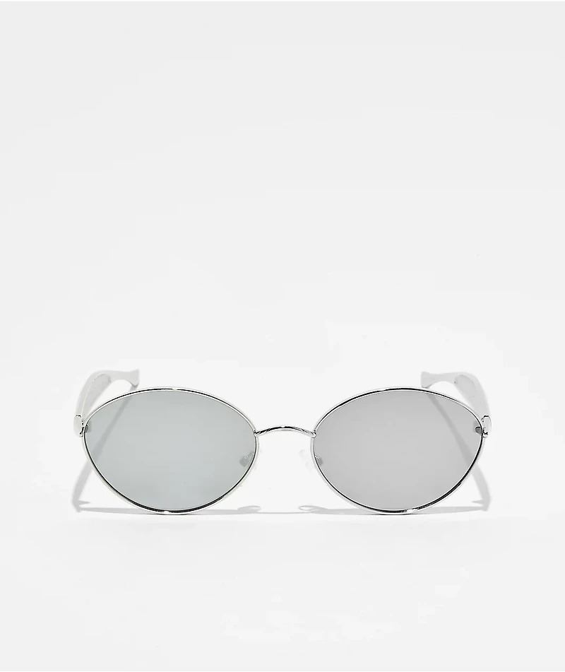 River Oval Silver & Black Sunglasses