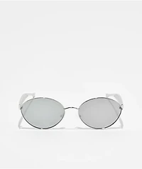 River Oval Silver & Black Sunglasses