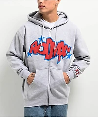 Rodman Apparel 2K Logo Grey Zip Hoodie