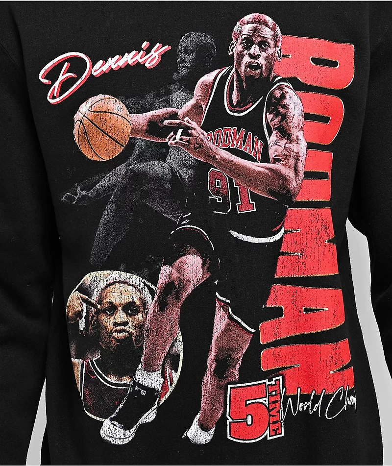 Rodman Apparel 5x World Champion Black Crewneck Sweatshirt