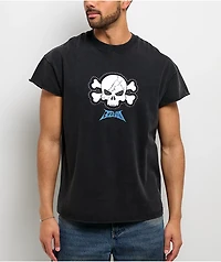 Rodman Apparel Skull N' Crossbones Black Wash T-Shirt