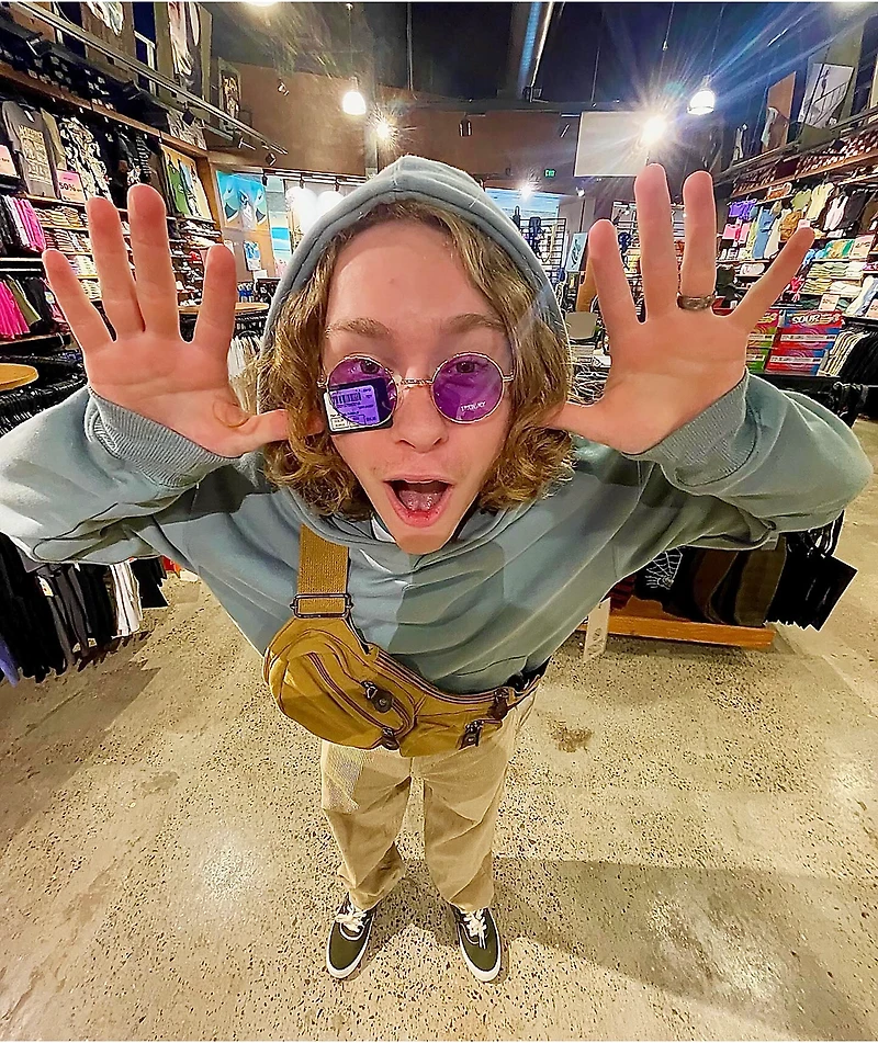 Rose Gold & Purple Round Sunglasses