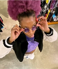 Rose Gold & Purple Round Sunglasses