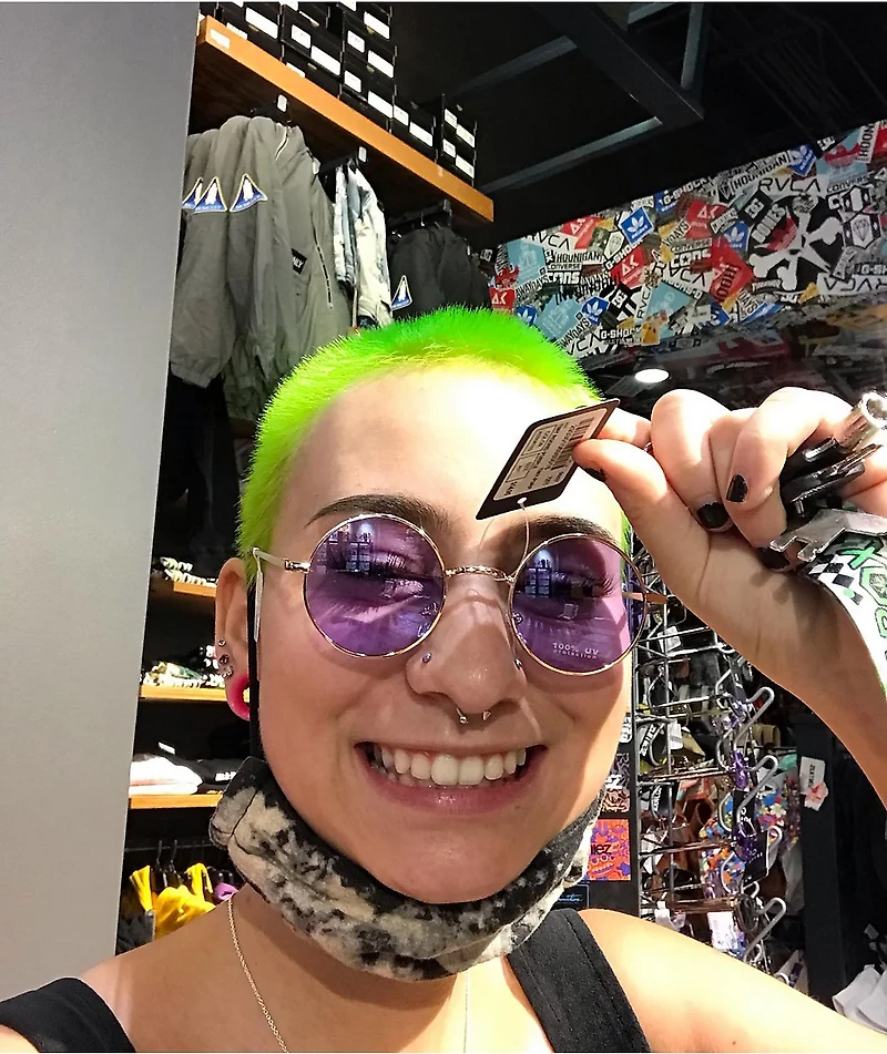 Rose Gold & Purple Round Sunglasses