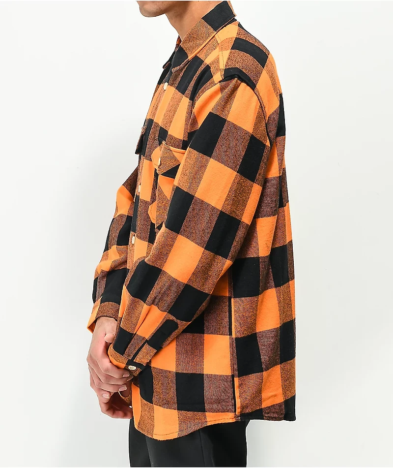 Rothco Heavy Orange & Black Plaid Flannel Shirt