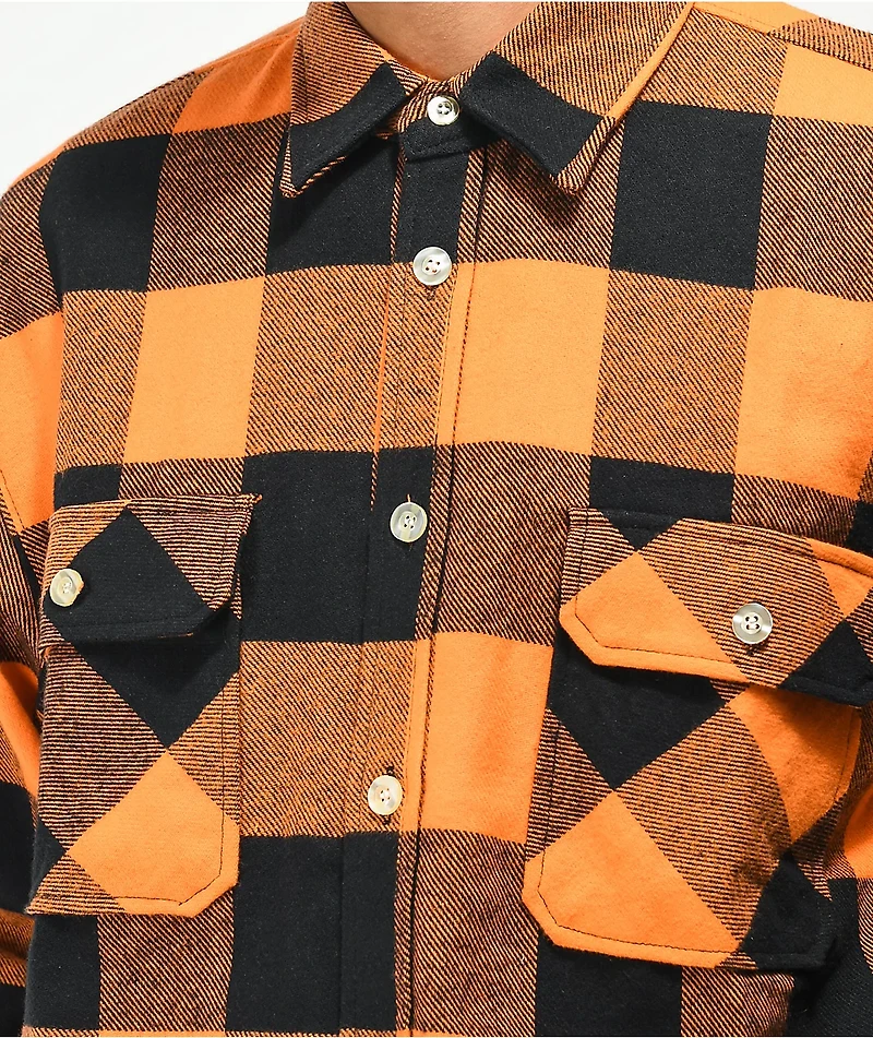 Rothco Heavy Orange & Black Plaid Flannel Shirt