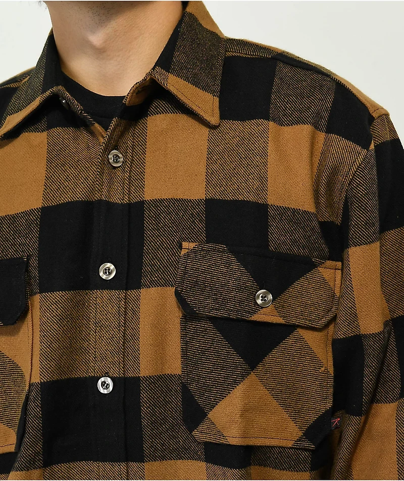 Rothco Heavyweight Brown Plaid Flannel Shirt