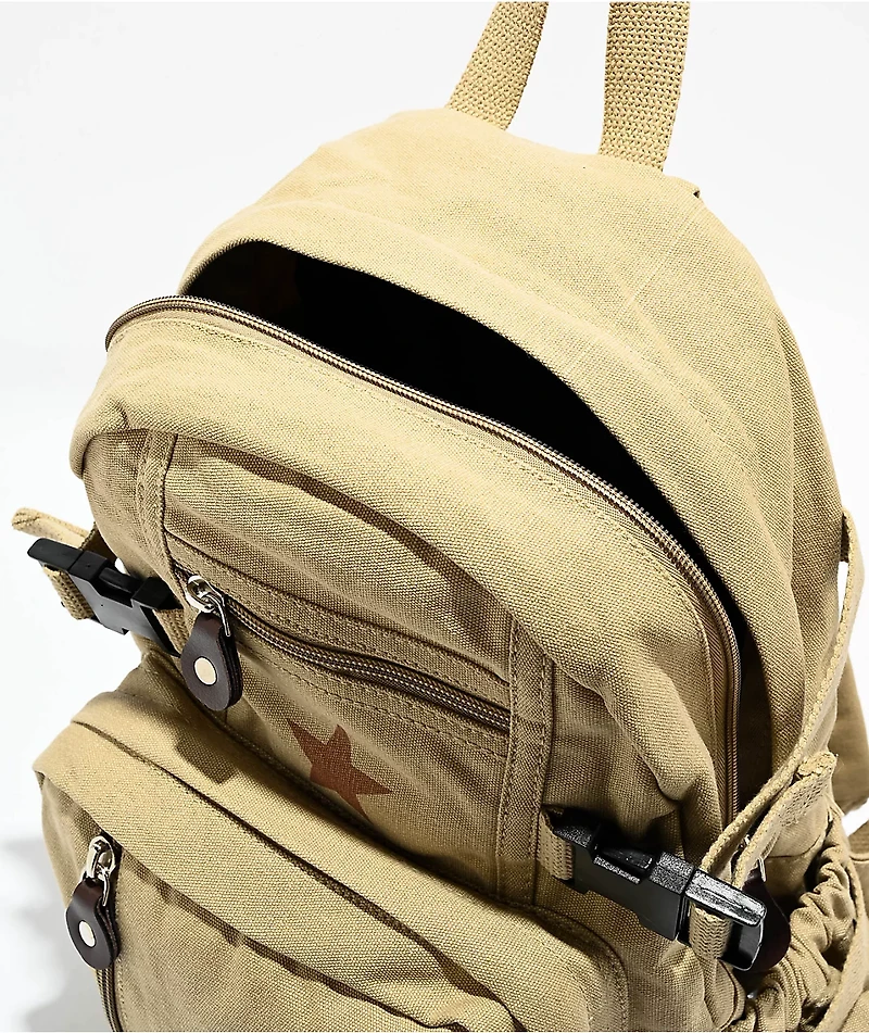 Rothco Vintage Canvas Compact Khaki Backpack