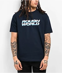 Rough World Burn Out Navy T-Shirt