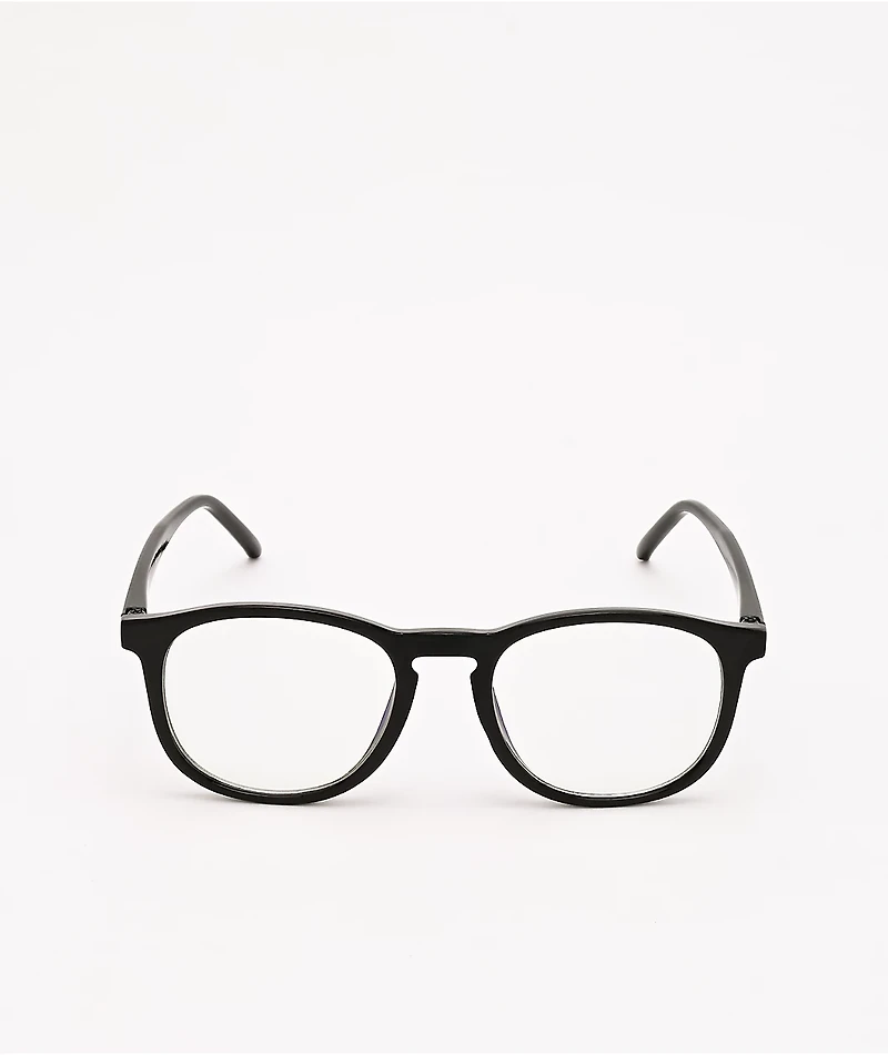 Round Black & Clear Blue Light Glasses