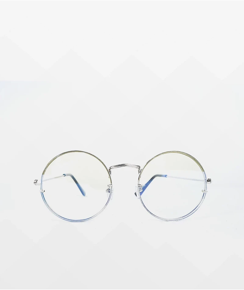 Round Silver Blue Light Glasses