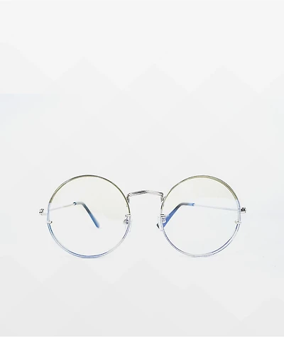 Round Silver Blue Light Glasses