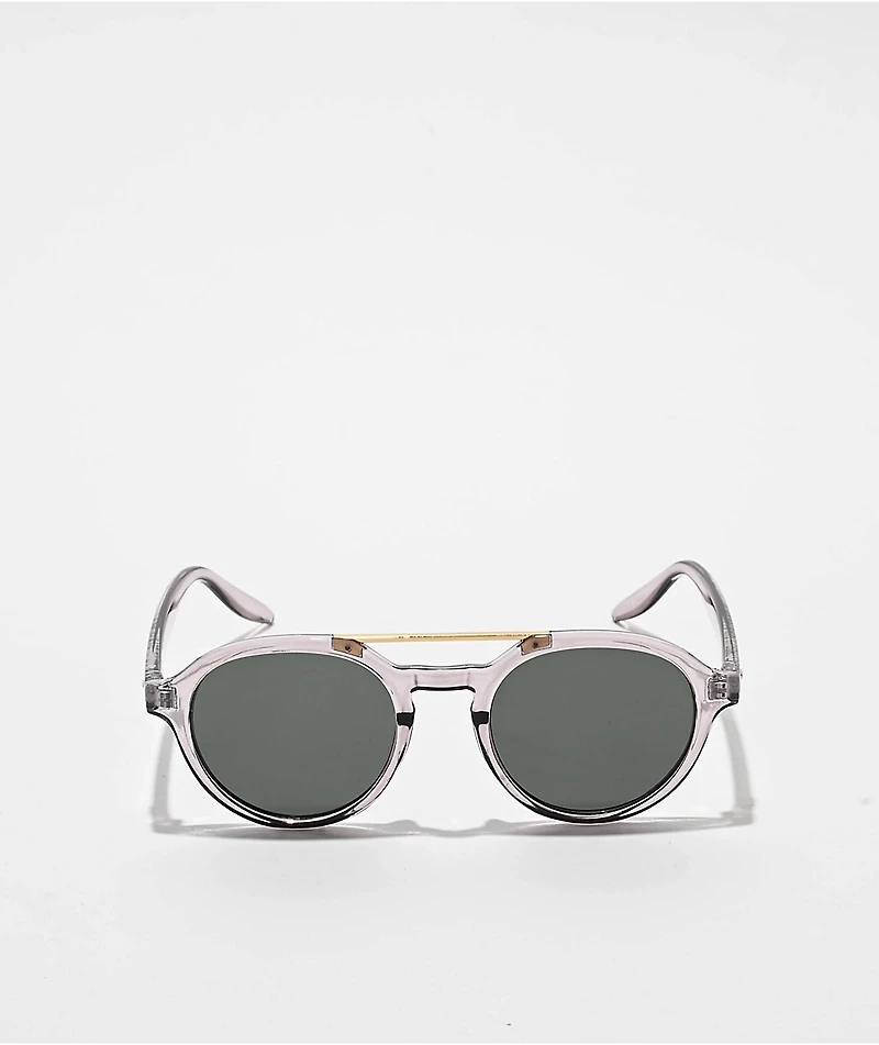 Round Translucent Purple & Grey Sunglasses