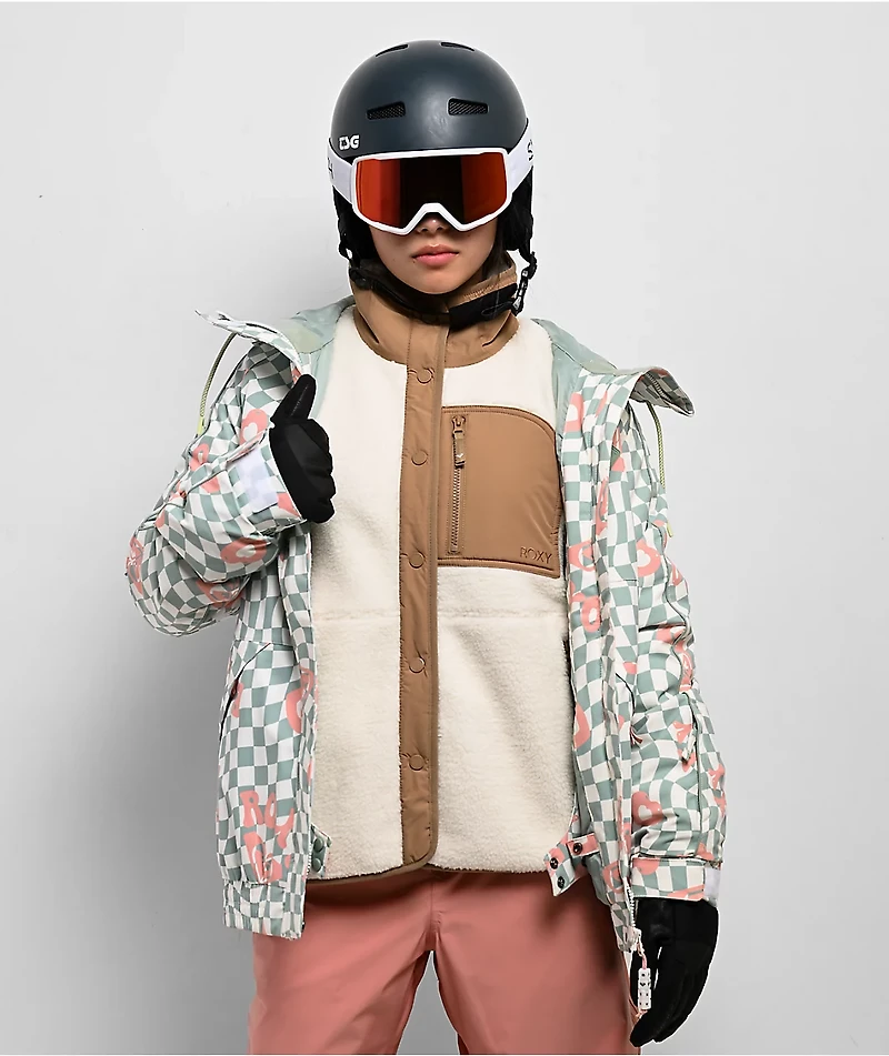 Roxy Axel Vanilla Sherpa Button Up Jacket