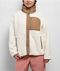 Roxy Axel Vanilla Sherpa Button Up Jacket