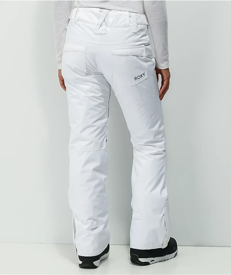 Roxy Backyard White 10K Snowboard Pants