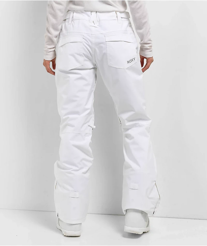 Roxy Backyard White 10K Snowboard Pants