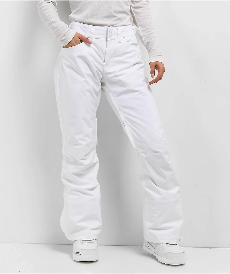 Roxy Backyard White 10K Snowboard Pants