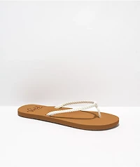 Roxy Costas White & Tan Sandals