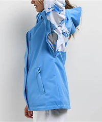 Roxy Jetty Block Azure Blue Clouds 10K Snowboard Jacket