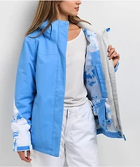 Roxy Jetty Block Azure Blue Clouds 10K Snowboard Jacket