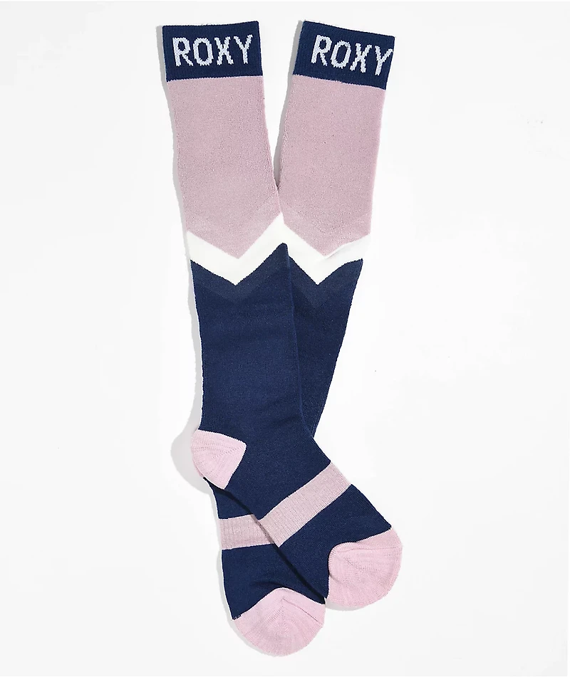 Roxy Misty Pink & Grey Snowboard Socks