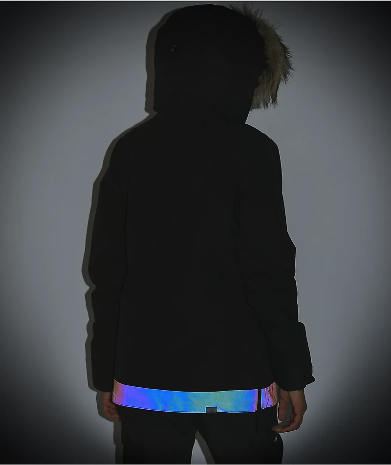 Roxy Shelter Black & Irridescent Anorak 10K Snowboard Jacket