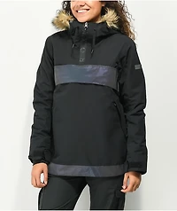 Roxy Shelter Black & Irridescent Anorak 10K Snowboard Jacket