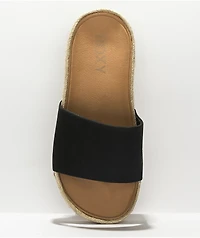 Roxy Slippy Espadrille Black Slide Sandals