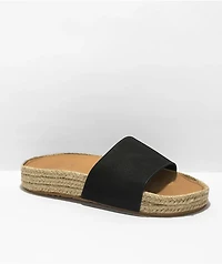 Roxy Slippy Espadrille Black Slide Sandals