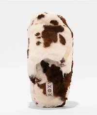 Roxy Sloane Cow Print Slippers