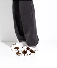 Roxy Sloane Cow Print Slippers