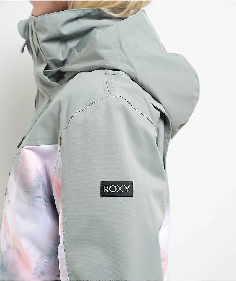 Roxy Women's Presence Sea Pine Mystery Fog 10K Parka Snowboard Jacket 2025