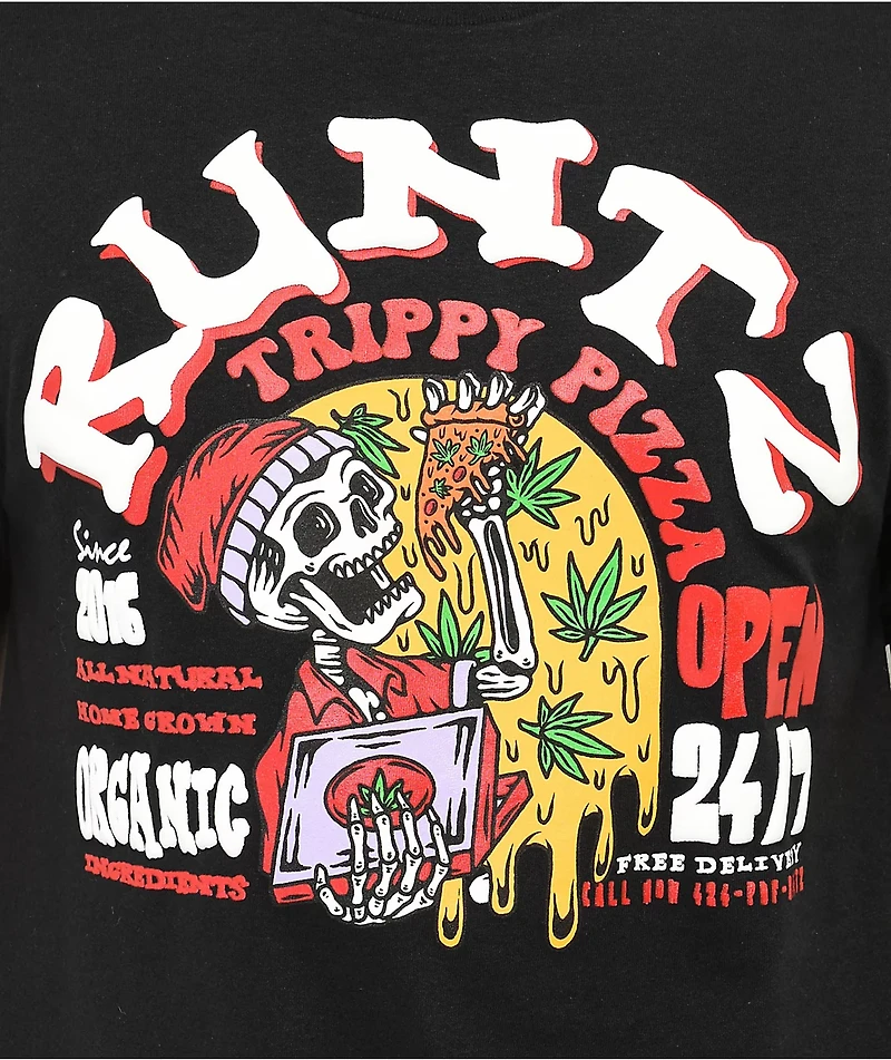 Runtz Trippy Pizza Black T-Shirt