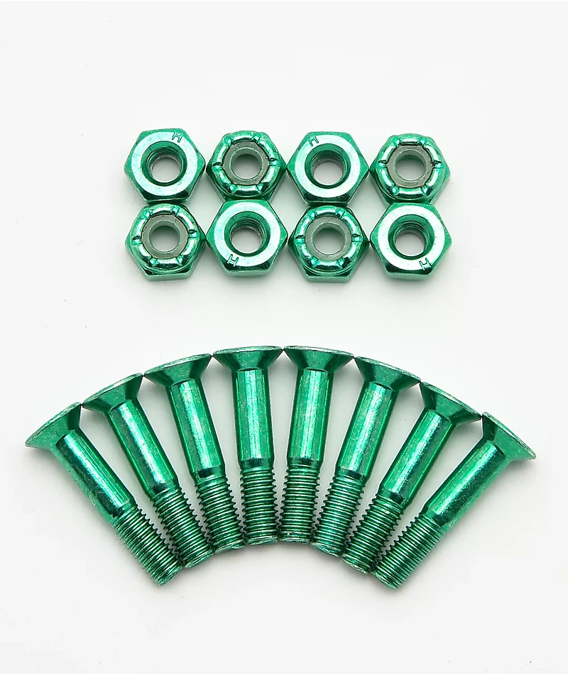 Rush Green Anodized 1" Skateboard Hardware