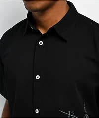 Rusty Crisis Black Short Sleeve Button Up Shirt