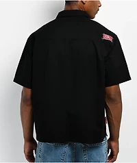 Rusty Crisis Black Short Sleeve Button Up Shirt