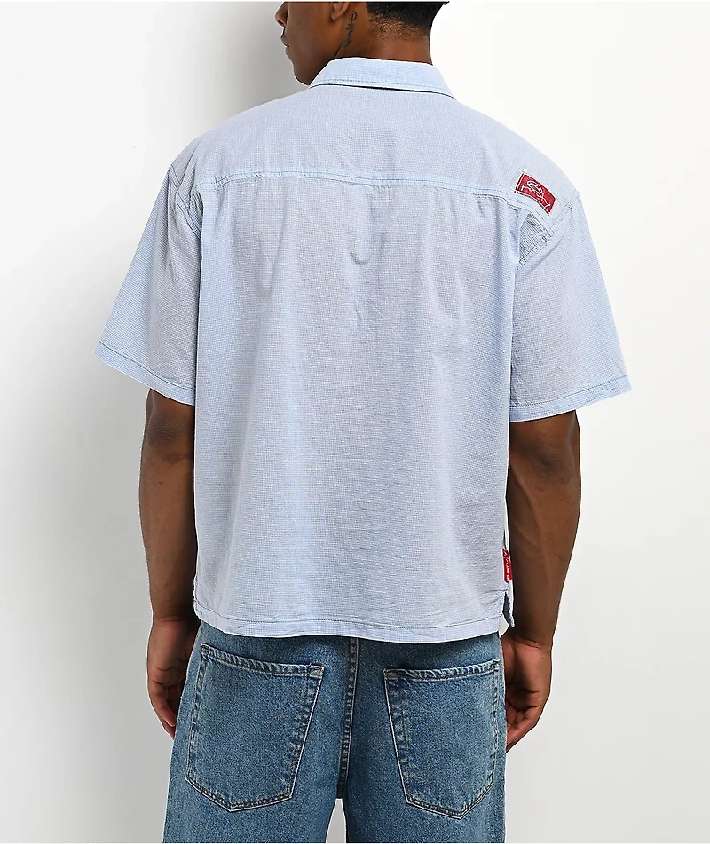 Rusty Crisis Light Blue Plaid Button Up Shirt