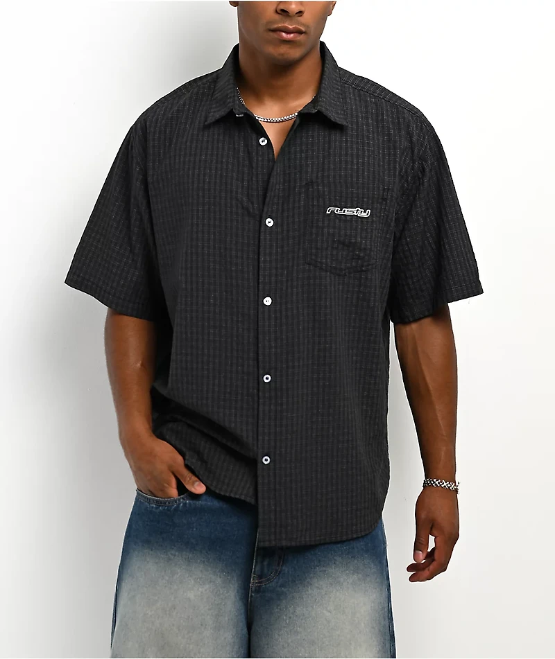 Rusty Defender Black Button Up Shirt