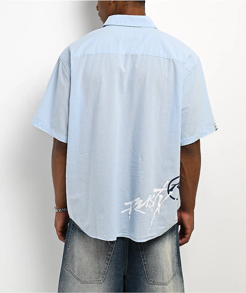 Rusty Hoodus Light Blue Plaid Button Up Shirt