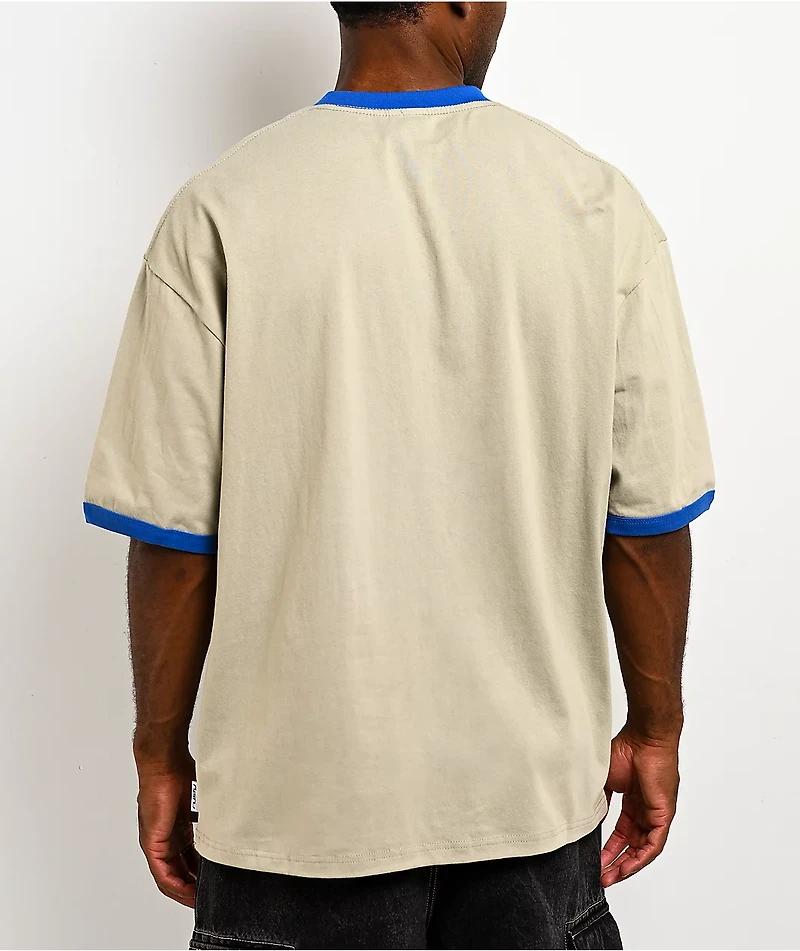Rusty Hyper Stone & Blue Heavyweight Ringer T-Shirt