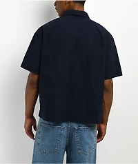 Rusty Morning Glory Navy Short Sleeve Button Up Shirt