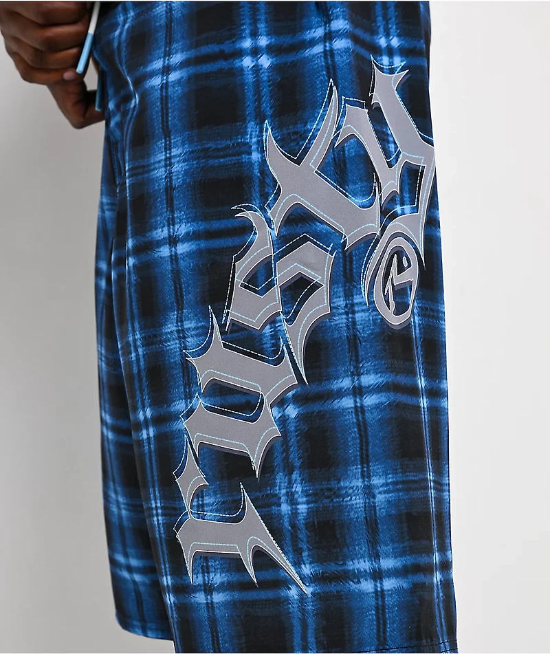 Rusty Riot Plaid Navy  Board Shorts