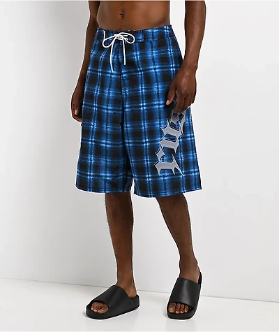 Rusty Riot Plaid Navy  Board Shorts