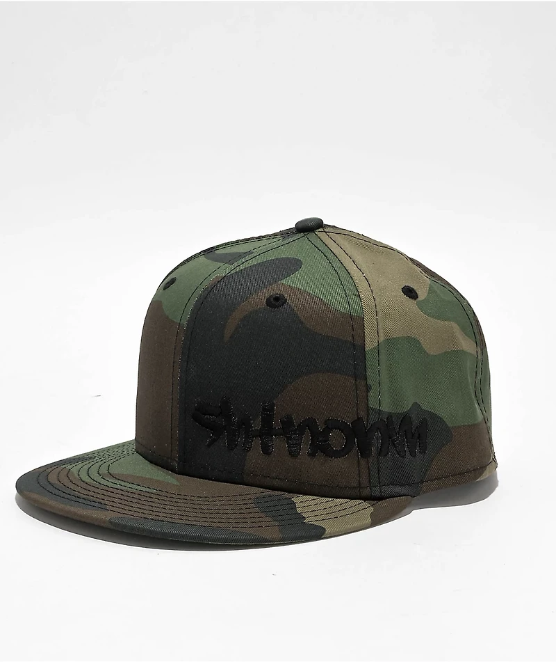 SHTNONM Graffiti Camo & Black Snapback Hat