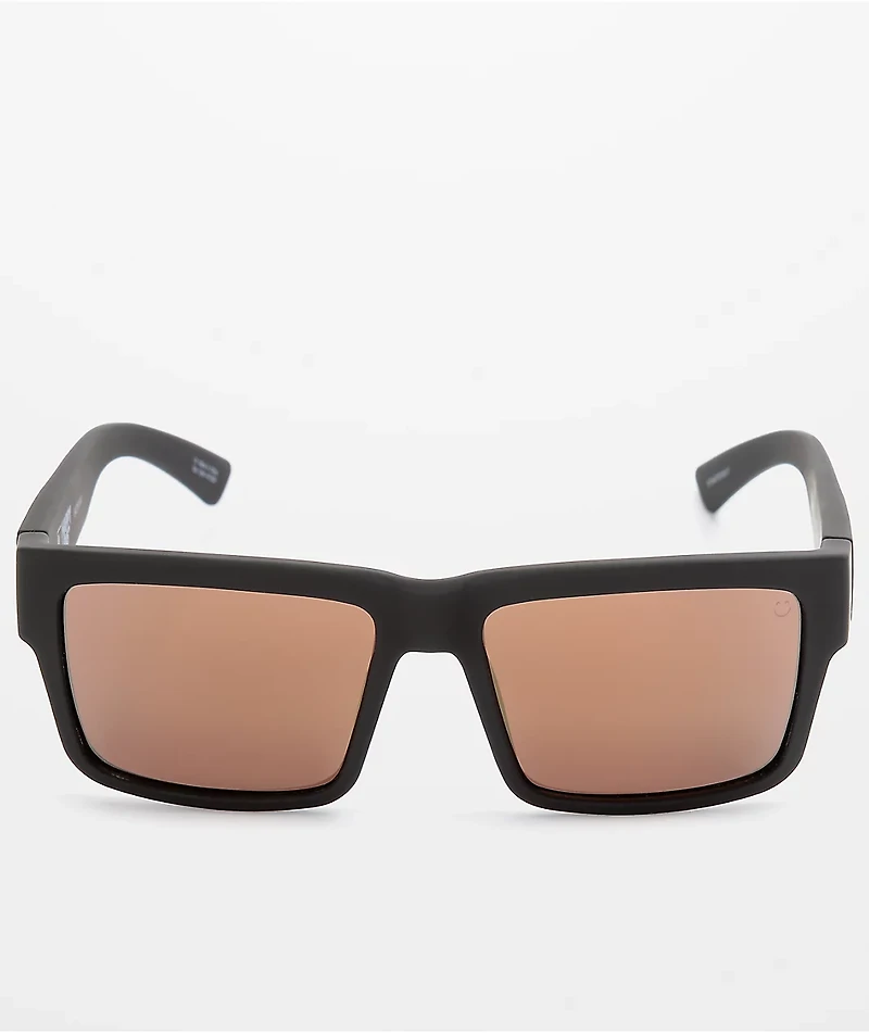 SPY Montana Soft Matte Black & Gold Happy Lens Sunglasses