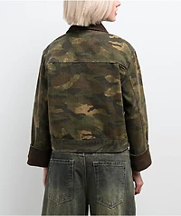 STOOSH Camo Wash Crop Barn Jacket