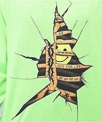 SUS BOY Chest Cavity Neon Green Long Sleeve T-Shirt